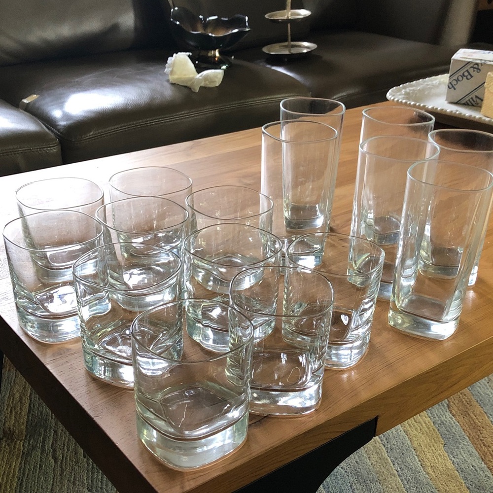 Clear Glass Tumbler and Highball Set - Multipack